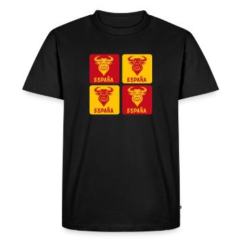 Espagne Taureau National Couleurs Design - T-shirt Premium bio Homme - noir - Devant - Nico (187cm)
