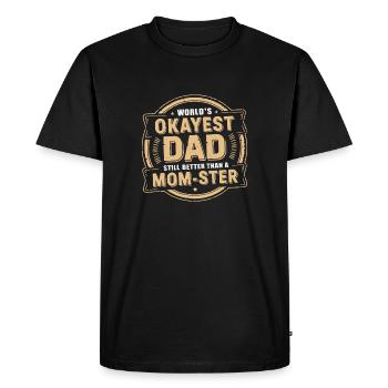 World's Okayest Dad - Humorous Gift for Fathers - Men's Premium Organic T-Shirt - black - Front - Nico (187cm)