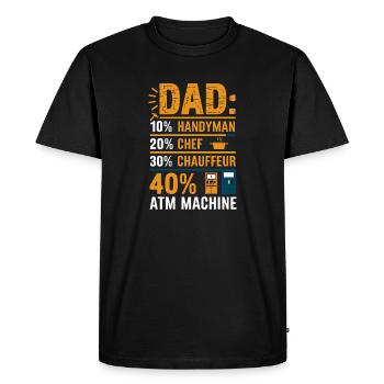 Funny Dad’s Job - Father's Day Gift - Men's Premium Organic T-Shirt - black - Front - Nico (187cm)