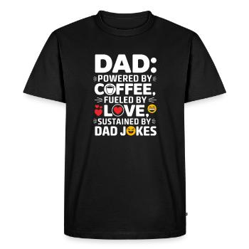 Funny Dad Coffee Lover Gift - Jokes Typography Art - T-shirt Premium bio Homme - noir - Devant - Nico (187cm)