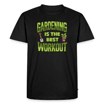 Entraînement d’ajustement de jardin - Meilleur travail en salle de sport - T-shirt Premium bio Homme - noir - Devant - Nico (187cm)