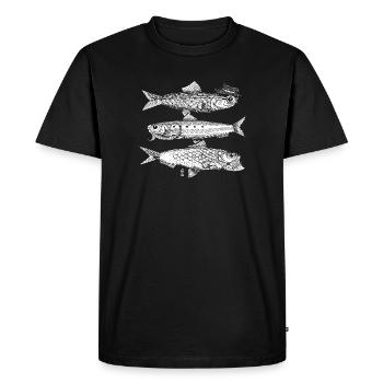 3 Poissons - blanc - T-shirt Premium bio Homme - noir - Devant - Nico (187cm)