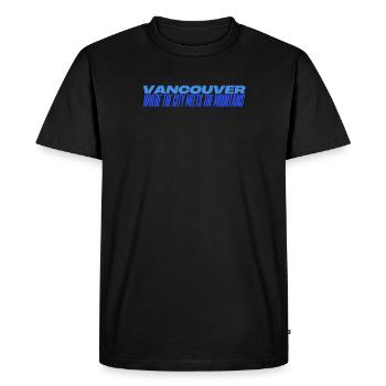 Vancouver City Pulse & Peaks - Men's Premium Organic T-Shirt - black - Front - Nico (187cm)