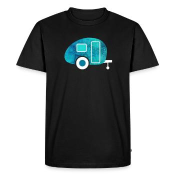 Caravan Mandala Camper Camping Retro Wohnwagen Fan - Men's Premium Organic T-Shirt - black - Front - Nico (187cm)