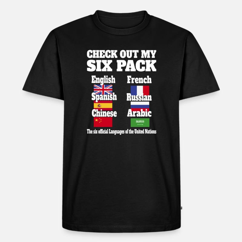Sprachen Sixpack - Männer Premium Bio T-Shirt - Schwarz