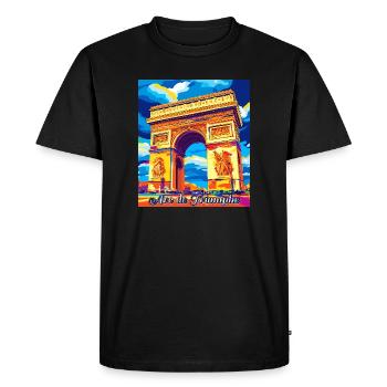 Arc de Triomphe Pop Art - Men's Premium Organic T-Shirt - black - Front - Nico (187cm)