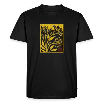 Blumen - Frühling - Soyez le soleil - Spruch - T-shirt Premium bio Homme - noir - Devant - Nico (187cm)