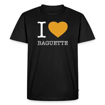 J’ADORE LA BAGUETTE - T-shirt Premium bio Homme - noir - Devant - Nico (187cm)