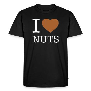 I LOVE NUTS - Men's Premium Organic T-Shirt - black - Front - Nico (187cm)