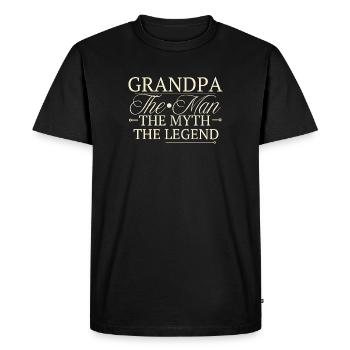 Grandpa The Man Myth Legend - Men's Premium Organic T-Shirt - black - Front - Nico (187cm)