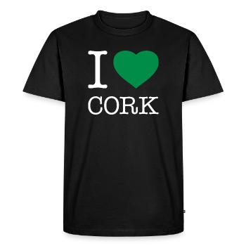I LOVE CORK - Men's Premium Organic T-Shirt - black - Front - Nico (187cm)