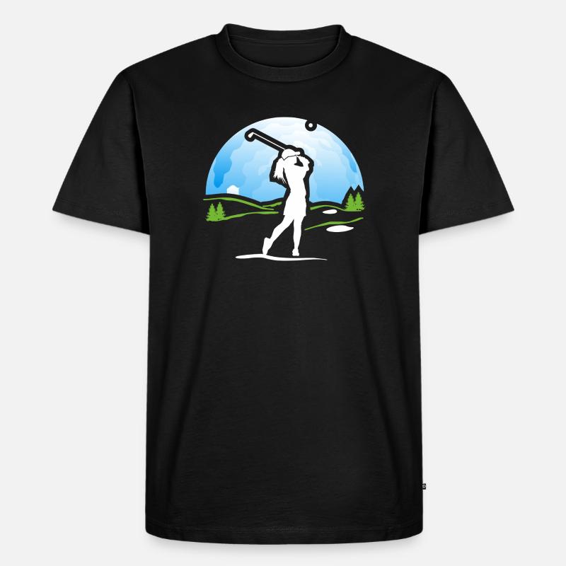 Golferin Golf Golf Shirt Geschenk - Männer Premium Bio T-Shirt - Schwarz