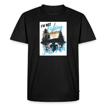 Juste du poisson, sans compliments - T-shirt Premium bio Homme - noir - Devant - Nico (187cm)