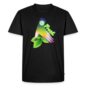 Nouvelle conception d’horloge à feuilles dégradées - T-shirt Premium bio Homme - noir - Devant - Nico (187cm)