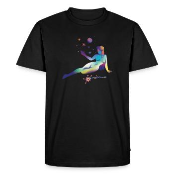 Cosmic Dreams Silhouette - Men's Premium Organic T-Shirt - black - Front - Nico (187cm)
