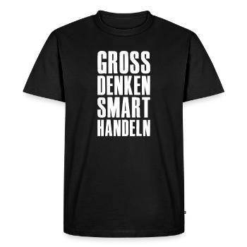 Voir grand, agir intelligemment - Unternehmer Startup - T-shirt Premium bio Homme - noir - Devant - Nico (187cm)