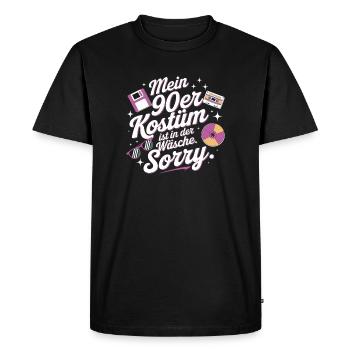 Mon costume des années 90 dans la soirée à thème de la lingerie - T-shirt Premium bio Homme - noir - Devant - Nico (187cm)