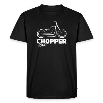 Chopper Love - Motorcycle Fan Design - Men's Premium Organic T-Shirt - black - Front - Nico (187cm)