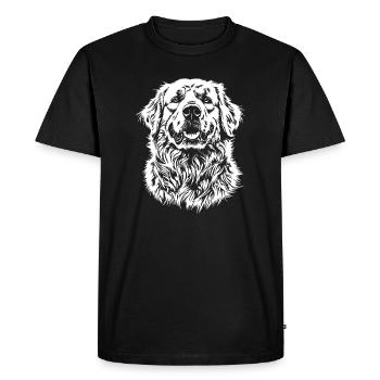 Pyrenean Mountain Dog Portrait Dog Dog - Men's Premium Organic T-Shirt - black - Front - Nico (187cm)