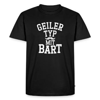 gars avec barbe barbe barbier barbe complète - T-shirt Premium bio Homme - noir - Devant - Nico (187cm)