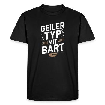 gars avec barbe barbe barbier barbe complète - T-shirt Premium bio Homme - noir - Devant - Nico (187cm)