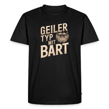 gars avec barbe barbe barbier barbe complète - T-shirt Premium bio Homme - noir - Devant - Nico (187cm)