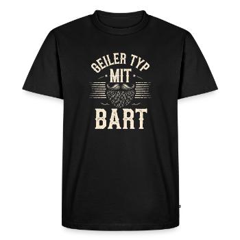 gars avec barbe barbe barbier barbe complète - T-shirt Premium bio Homme - noir - Devant - Nico (187cm)