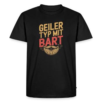 gars avec barbe barbe barbier barbe complète - T-shirt Premium bio Homme - noir - Devant - Nico (187cm)