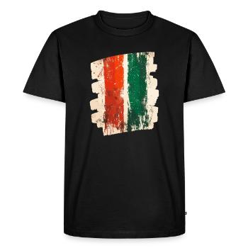 Drapeau italien Italie - T-shirt Premium bio Homme - noir - Devant - Nico (187cm)