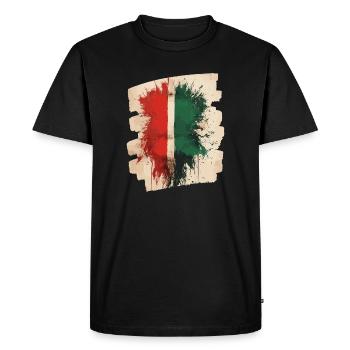 Drapeau italien Italie - T-shirt Premium bio Homme - noir - Devant - Nico (187cm)