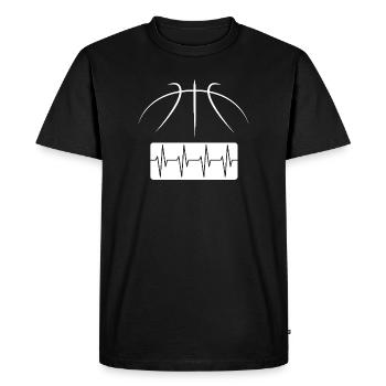Lignes de basket-ball comme battement de cœur - Streetball Logo - T-shirt Premium bio Homme - noir - Devant - Nico (187cm)