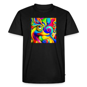 Peinture d’un canard - T-shirt Premium bio Homme - noir - Devant - Nico (187cm)