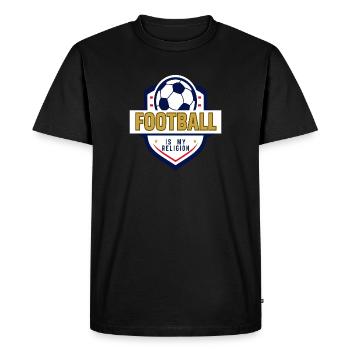 FOOTBALL IS MY RELIGION - T-shirt Premium bio Homme - noir - Devant - Nico (187cm)