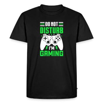 Do Not Disturb – I'm Gaming Lustiges Motiv - Men's Premium Organic T-Shirt - black - Front - Nico (187cm)