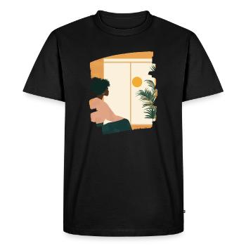 Détente Méditation Prendre soin de soi - T-shirt Premium bio Homme - noir - Devant - Nico (187cm)