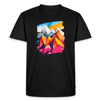 Mountains - Men's Premium Organic T-Shirt - black - Front - Nico (187cm)
