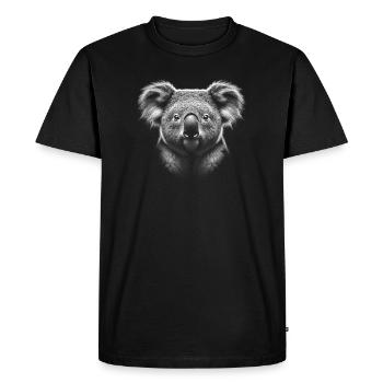 Cute koala head as a cool portrait - Men's Premium Organic T-Shirt - black - Front - Nico (187cm)