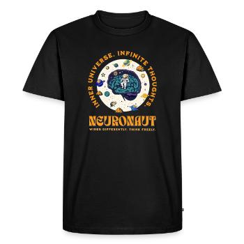 Cerveau neuroépicé d’astronaute neurodivergent - T-shirt Premium bio Homme - noir - Devant - Nico (187cm)