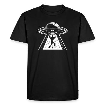 Amateur d’OVNI - T-shirt Premium bio Homme - noir - Devant - Nico (187cm)