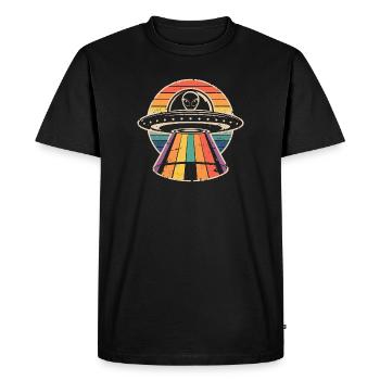 UFO Lover - Men's Premium Organic T-Shirt - black - Front - Nico (187cm)
