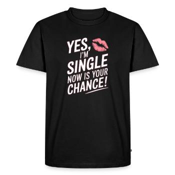 , je suis célibataire maintenant c’est votre chance de sortir avec des célibataires - T-shirt Premium bio Homme - noir - Devant - Nico (187cm)
