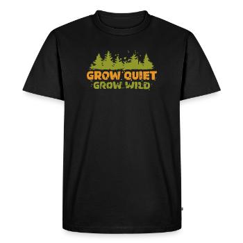 Grow Quiet Grow Wild - Forêt et Nature - T-shirt Premium bio Homme - noir - Devant - Nico (187cm)
