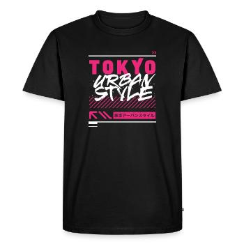 Tokyo Urban Style – Japan Streetwear - Men's Premium Organic T-Shirt - black - Front - Nico (187cm)