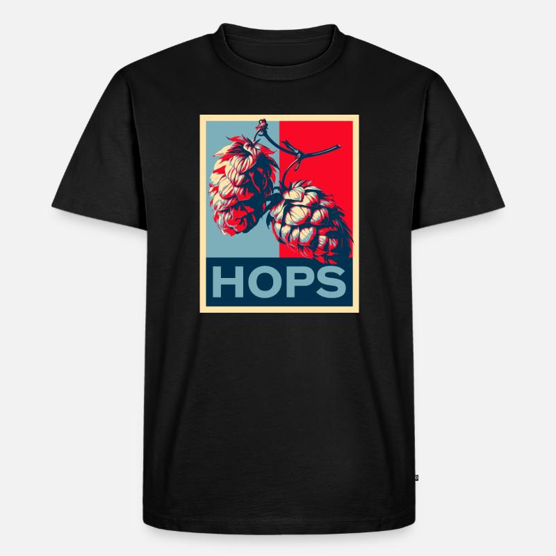 Hops - Männer Premium Bio T-Shirt - Schwarz