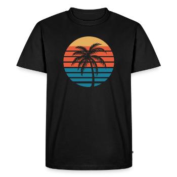 Ambiance vintage de la plage - T-shirt Premium bio Homme - noir - Devant - Nico (187cm)