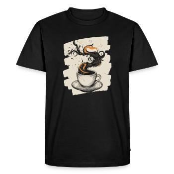 Café Café Amateurs de café - T-shirt Premium bio Homme - noir - Devant - Nico (187cm)