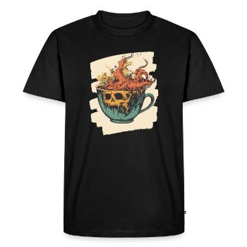 Café Café Amateurs de café - T-shirt Premium bio Homme - noir - Devant - Nico (187cm)