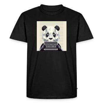Panda Mugshot – Caught with animals! - Men's Premium Organic T-Shirt - black - Front - Nico (187cm)