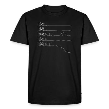 Ligne de battement de cœur pour le cyclisme - T-shirt Premium bio Homme - noir - Devant - Nico (187cm)