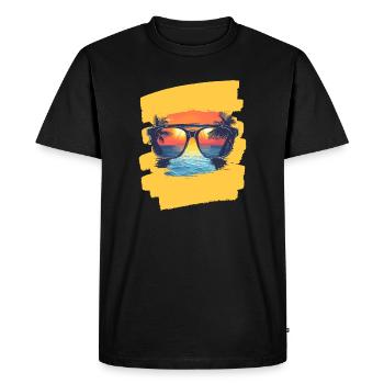 Sunglasses Summer Palm Trees - Men's Premium Organic T-Shirt - black - Front - Nico (187cm)